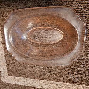 Depression Glass Peach/Pink Vintage Serving Dish